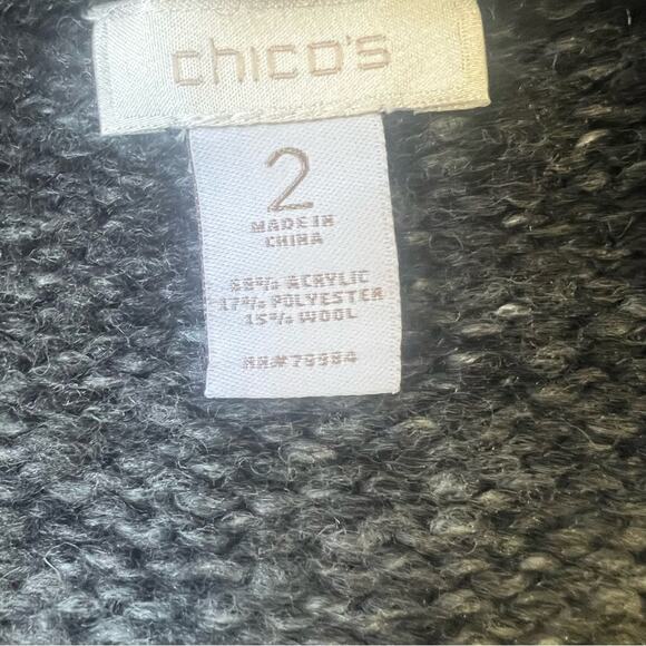 CHICOS Waterfall Open Chunky Sweater Vest Long Womens Large - Picture 5 of 6